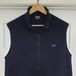 Vineyard Vines Navy Blue Fleece Vest - Size Medium